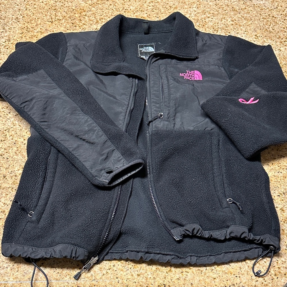 The North Face Black Jacket with Pink Logo